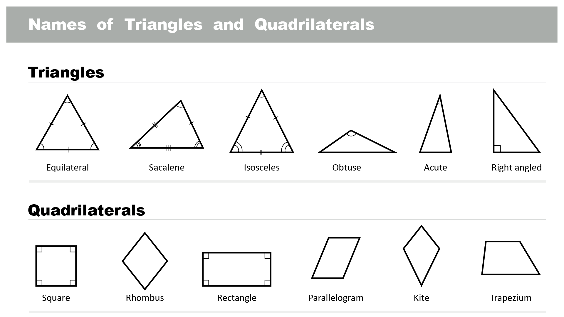 Grade 5 Math Worksheets Identifying And Classifying Triangles Quadrilaterals