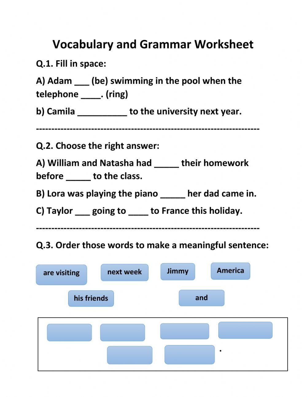 Grammar And Vocabulary Exercise For Grade 8 Worksheets Library Grammar And Vocabulary Exercise For Grade 8 Worksheets Library