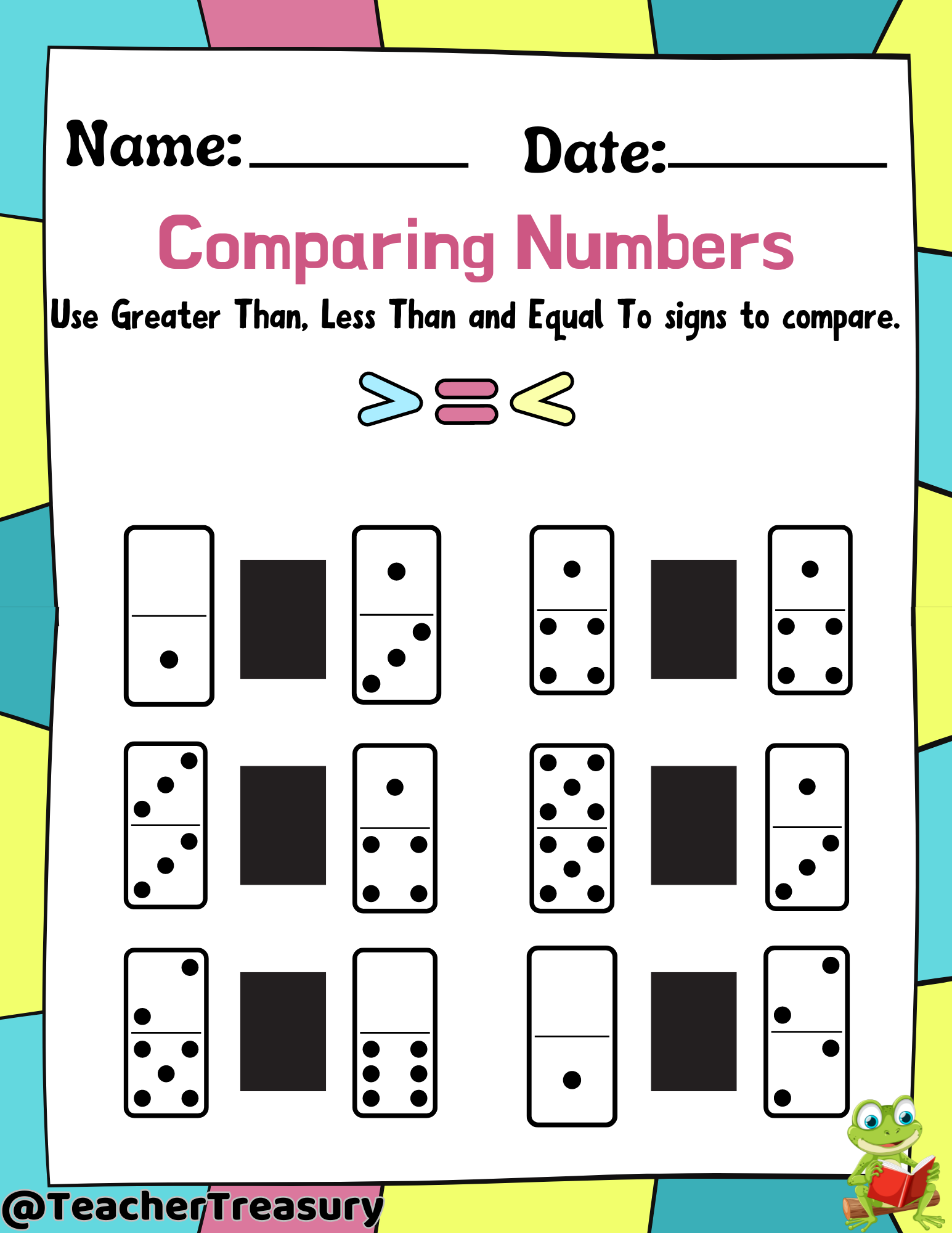 Greater Than Less Than Equal To Worksheets Comparing Numbers Activities Made By Teachers 20 Printable Greater Than Less Than Equal To Worksheets Preschool 3rd Grade Math Etsy