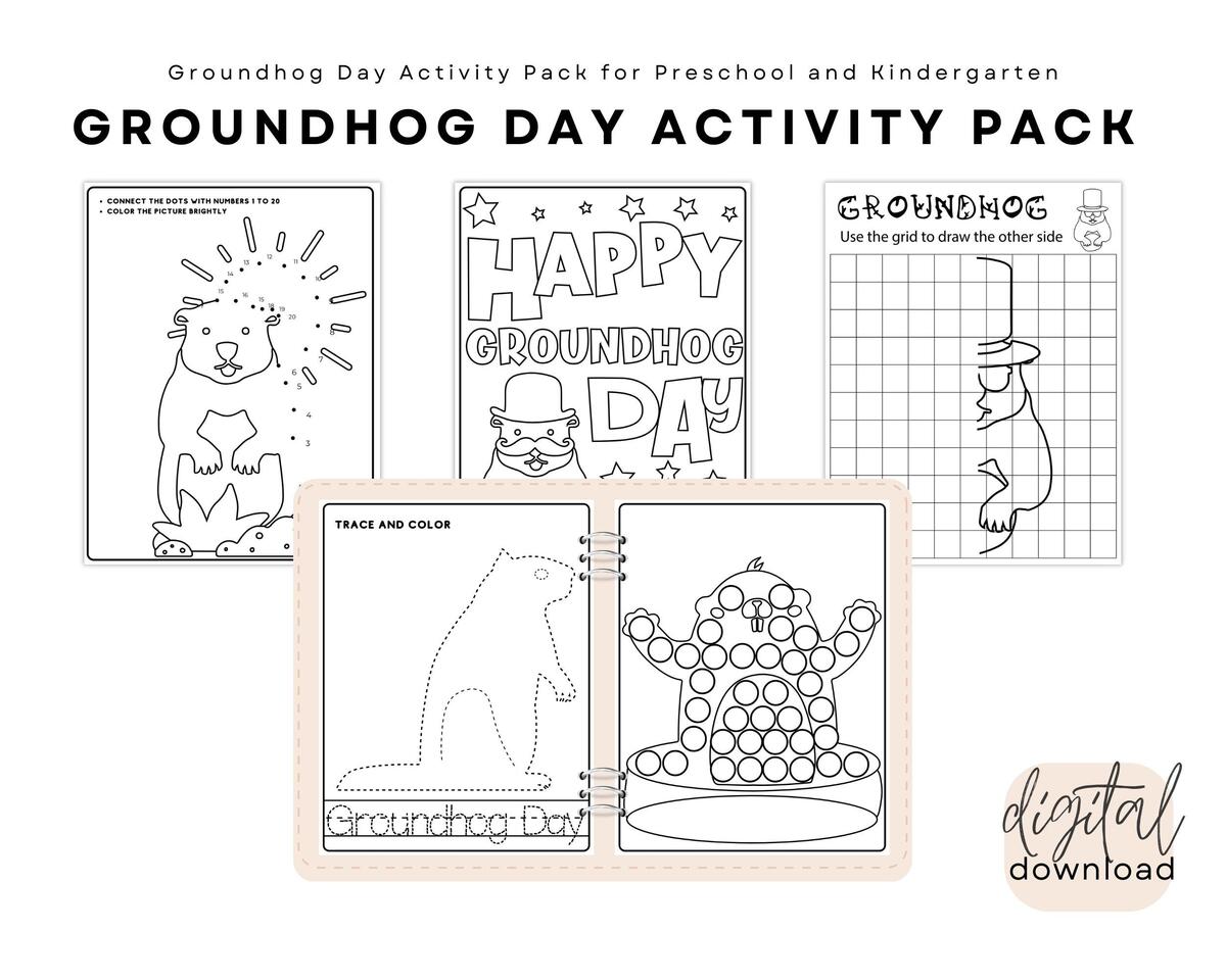 Groundhog Day Activity Pack For Preschool And Kindergarten Etsy Groundhog Day Color By Code Worksheets Mamas Learning Corner