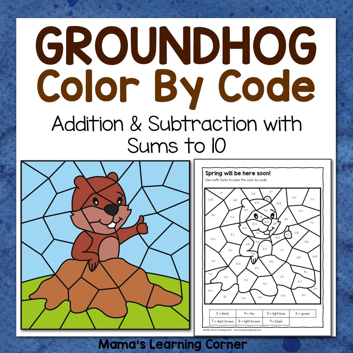 Groundhog Day Color By Code Worksheets Mamas Learning Corner Groundhog Day Color By Code Worksheets Mamas Learning Corner