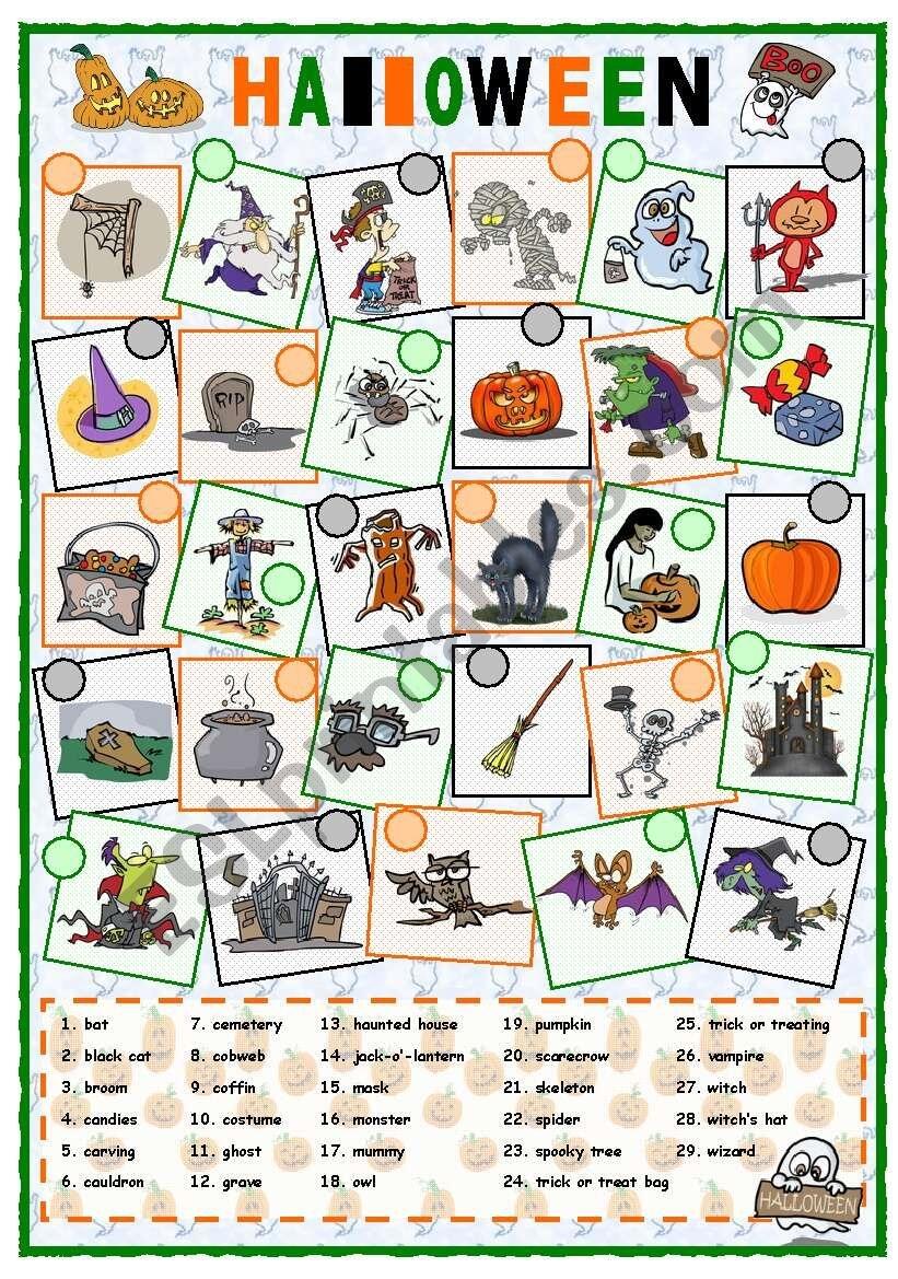 Halloween Vocabulary ESL Worksheet By Mpotb