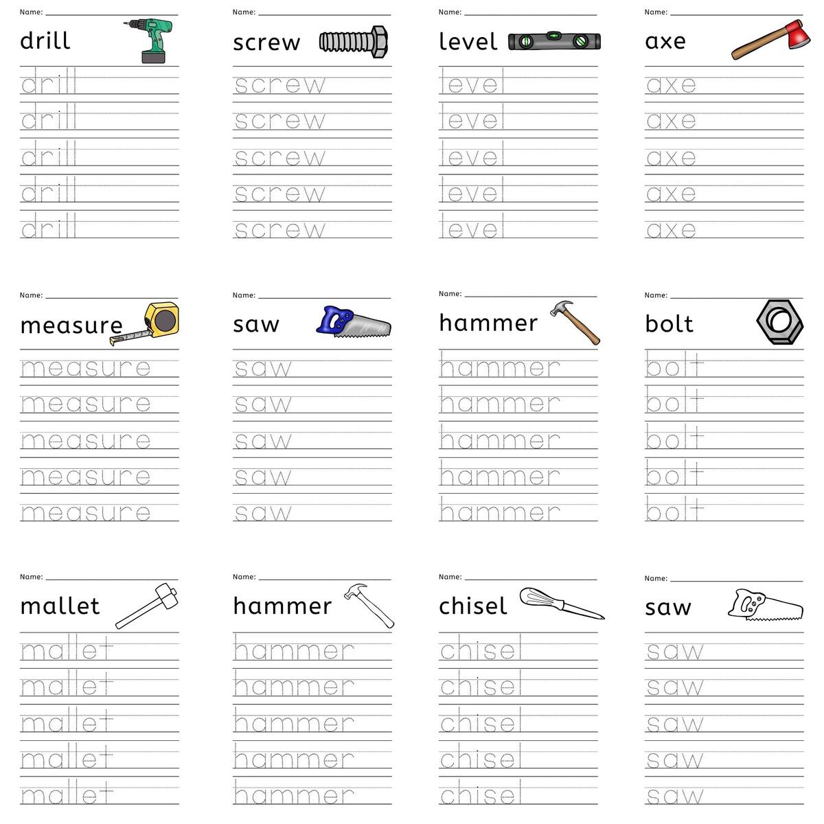 Hardware Tools Special Education Job Skills Special Needs Printable Worksheets Speech Therapy Made By Teachers Kindergarten Measurement Worksheets Superstar Worksheets