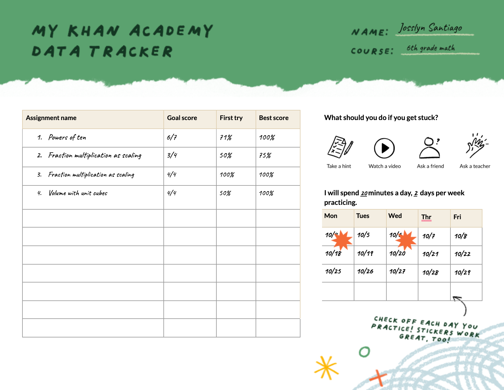 Help Your Students Track Their Learning Article Khan Academy