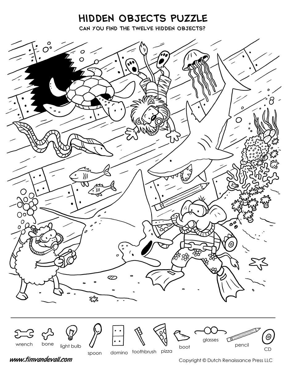 Hidden Objects Puzzle Tim S Printables Find The Free Hidden Pictures Printable Activities For Kids Objects In
