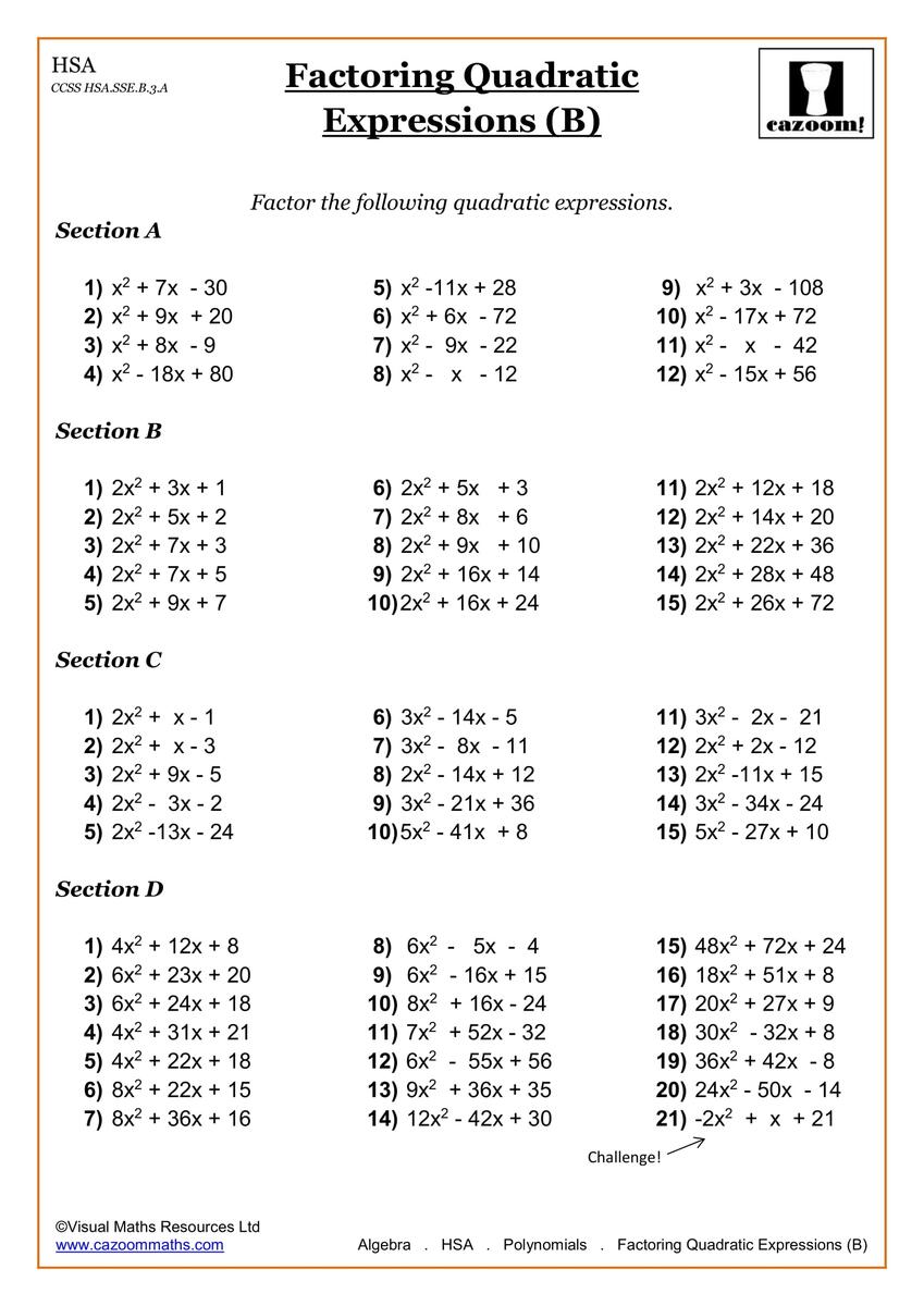 High School Math Worksheets Math Worksheets PDF Cazoom Math Free Math Worksheets
