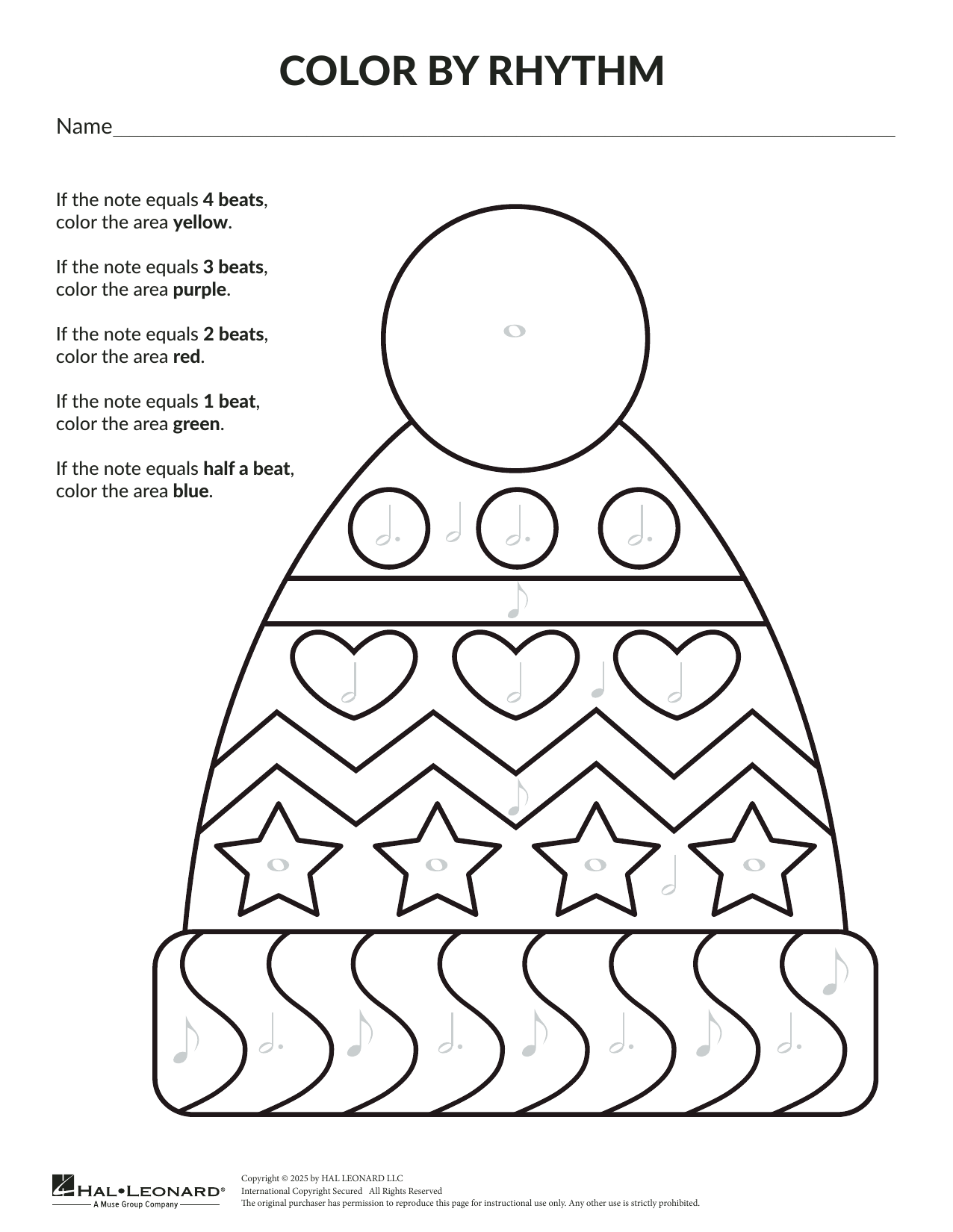 Holiday Color By Rhythm Toque By Brittany McCorriston Sheet Music For Theory Worksheet At Sheet Music Direct Holiday Color By Rhythm Toque By Brittany McCorriston Sheet Music For Theory Worksheet At Sheet Music Direct