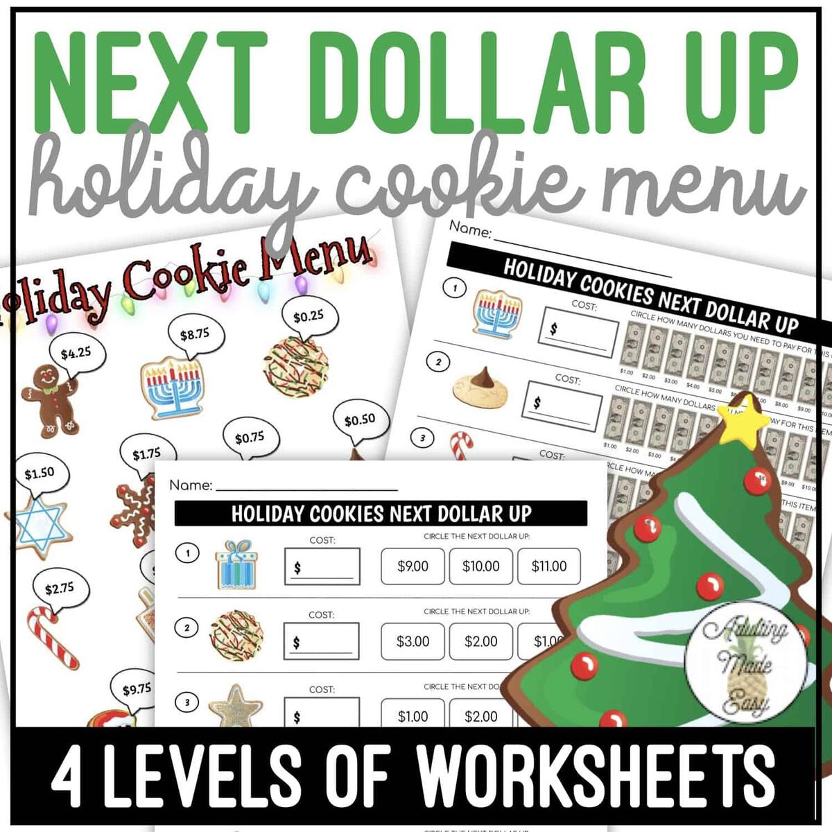 Holiday Menu Next Dollar Up Worksheets Fast Food Restaurant Menu Next Dollar Up Worksheets