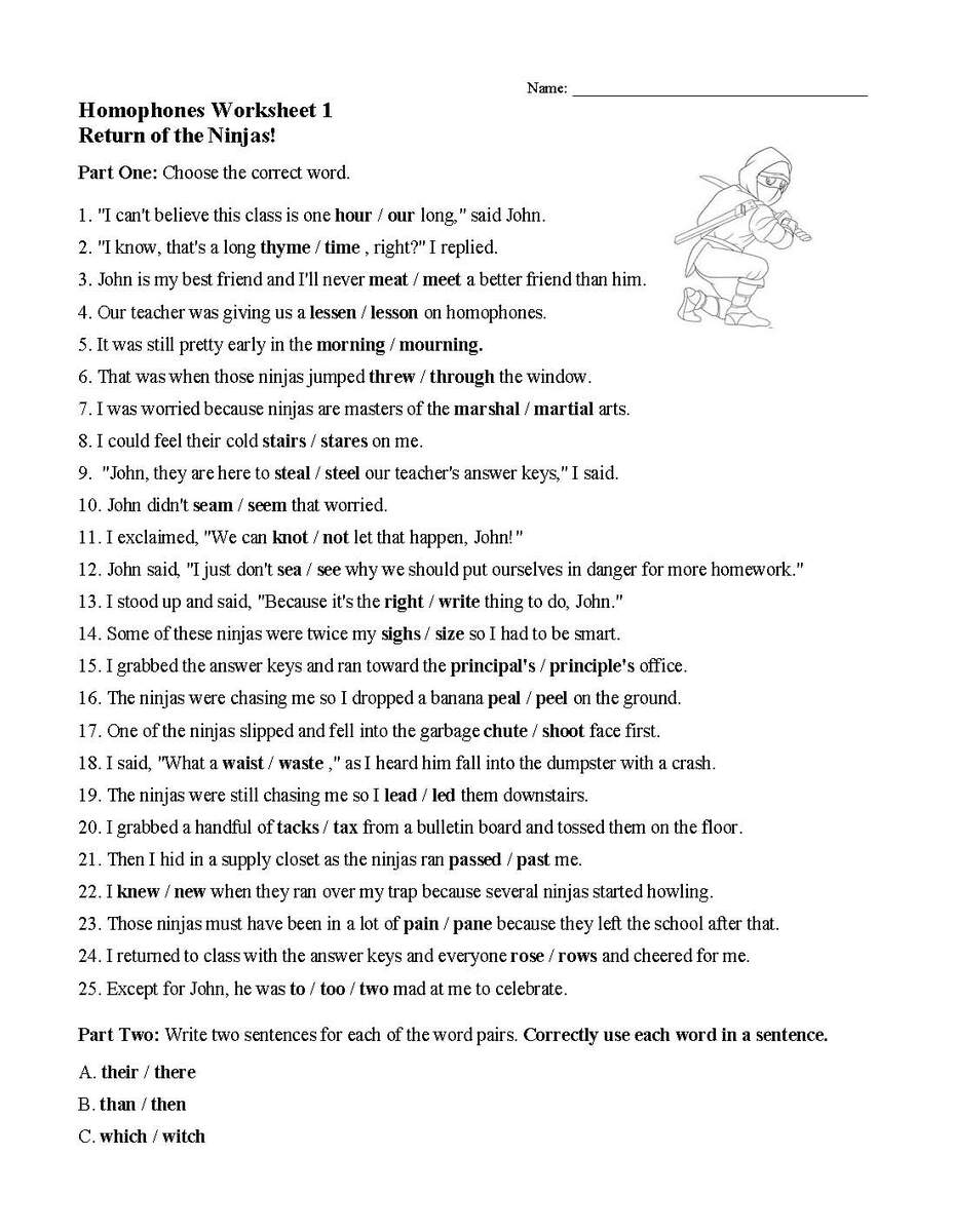 Homophones Worksheet 1 Grammar Activity English For Kids Step By Step Homophones Worksheets And Posters