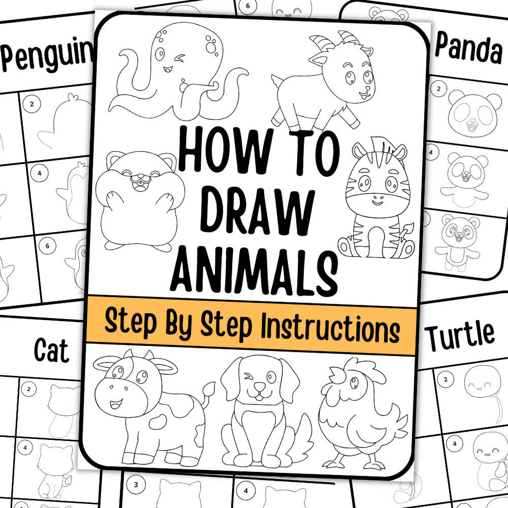 How To Draw Animals Step By Step Instructions Printable Worksheet For Kids Made By Teachers How To Draw A Flower Easy Step By Step Drawing Activities