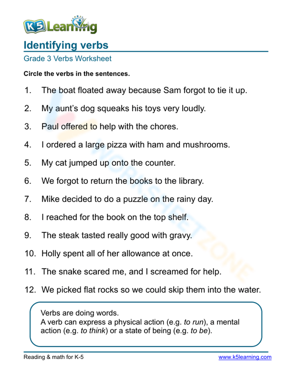 Identifying Verbs 3 Worksheet Worksheets Library Identifying Verbs 3 Worksheet Worksheets Library