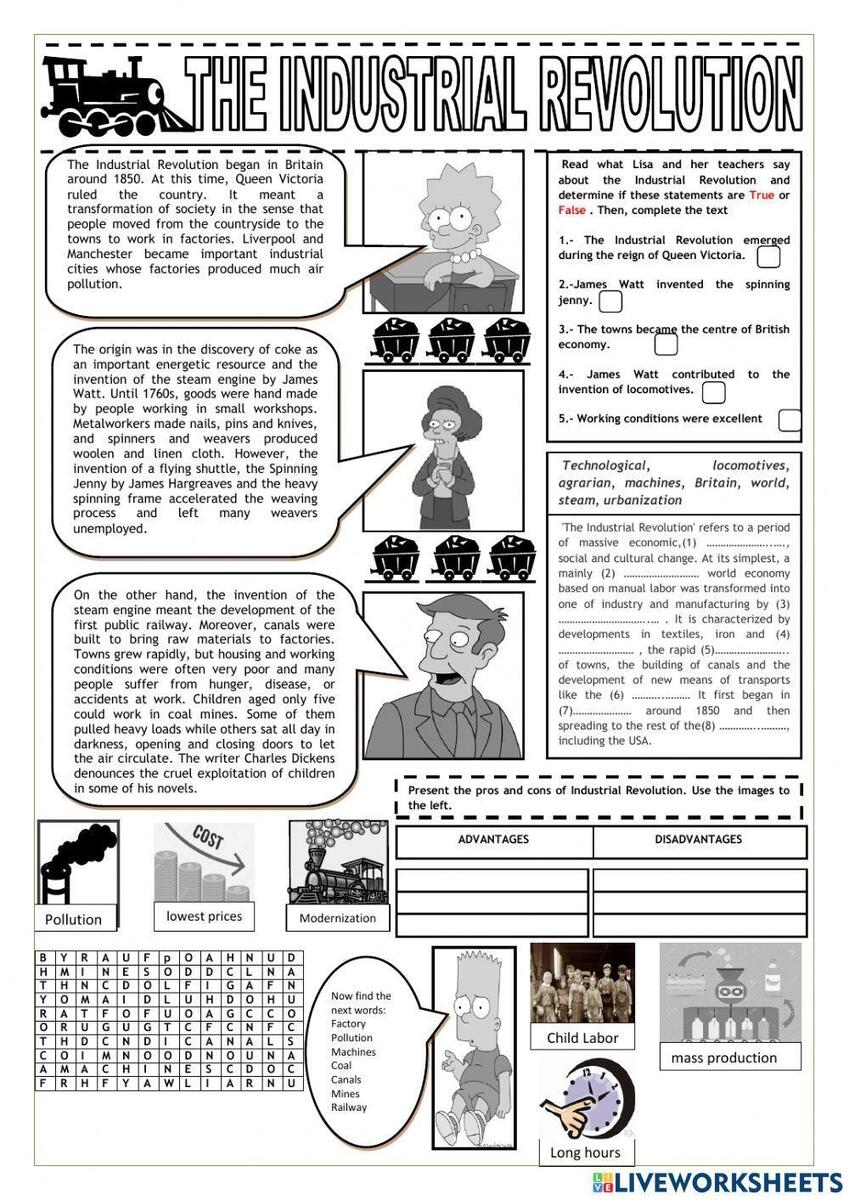Industrial Revolution Online Exercise Worksheets Library Industrial Revolution Online Exercise Worksheets Library