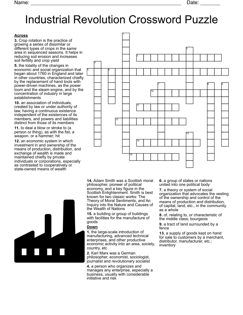 Industrial Revolution Worksheet WordMint Industrial Revolution Worksheet WordMint