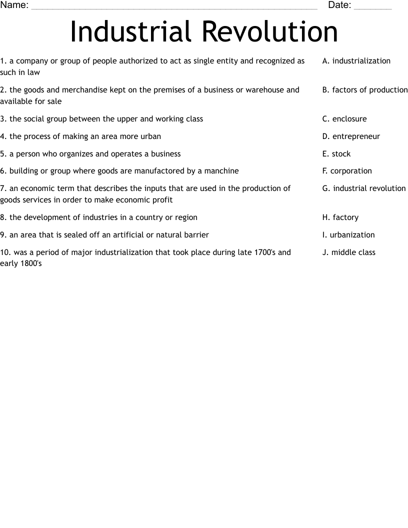 Industrial Revolution Worksheet WordMint Industrialization Reading Packet By Teach Simple