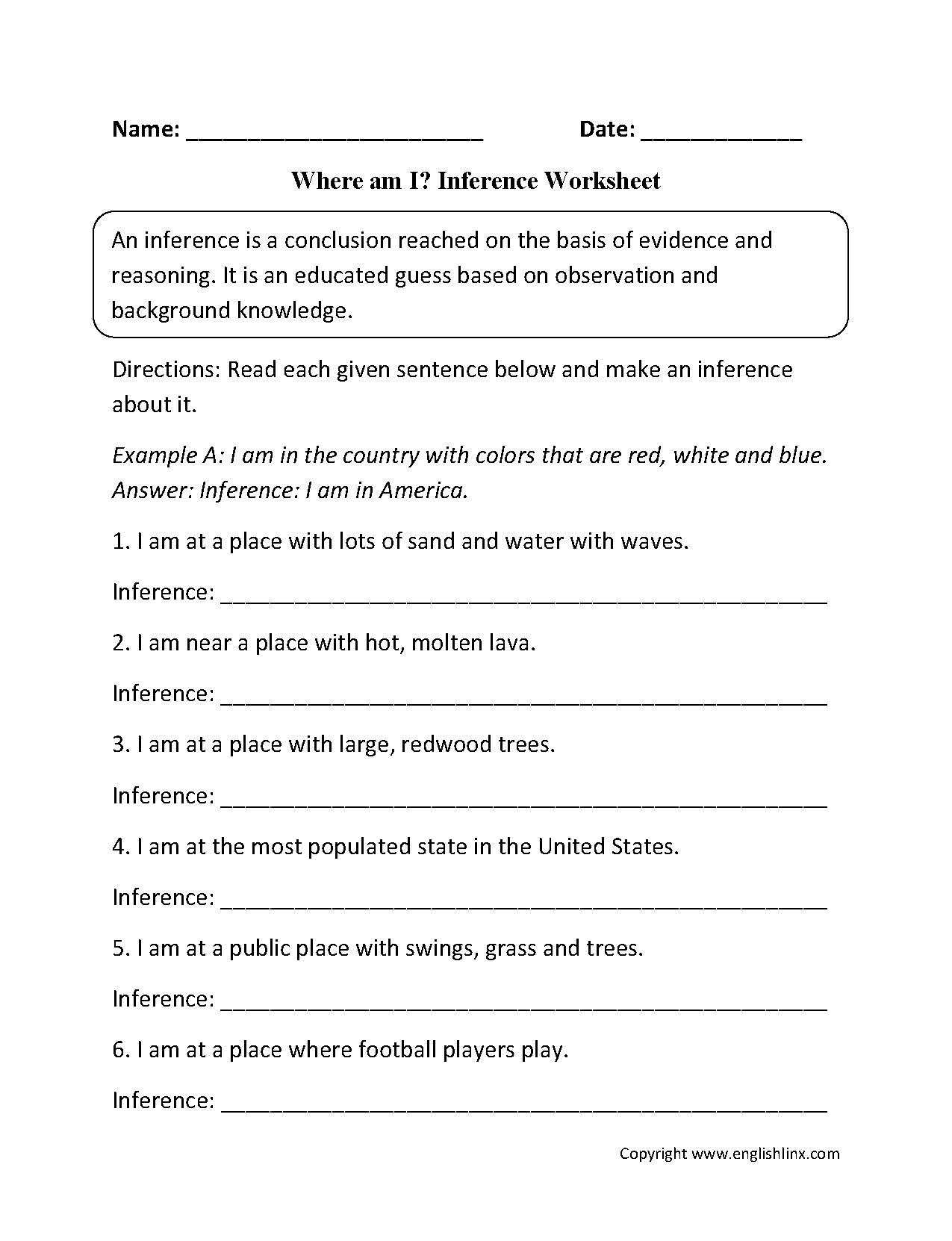 Inference Worksheets Printable Inference Practice For Grades 4 12 Inference Worksheets Printable Inference Practice For Grades 4 12