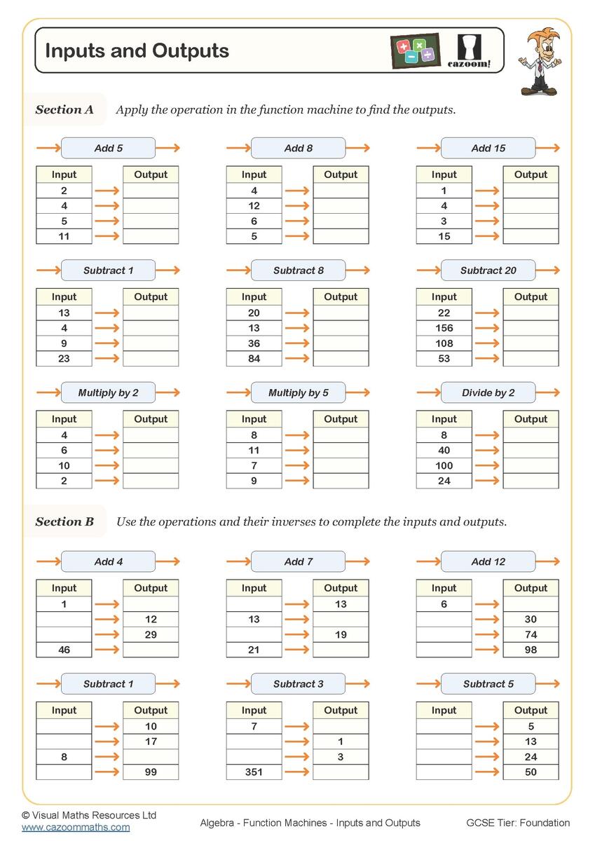 Inputs And Outputs Worksheet Fun And Engaging PDF Worksheets Inputs And Outputs Worksheet Fun And Engaging PDF Worksheets