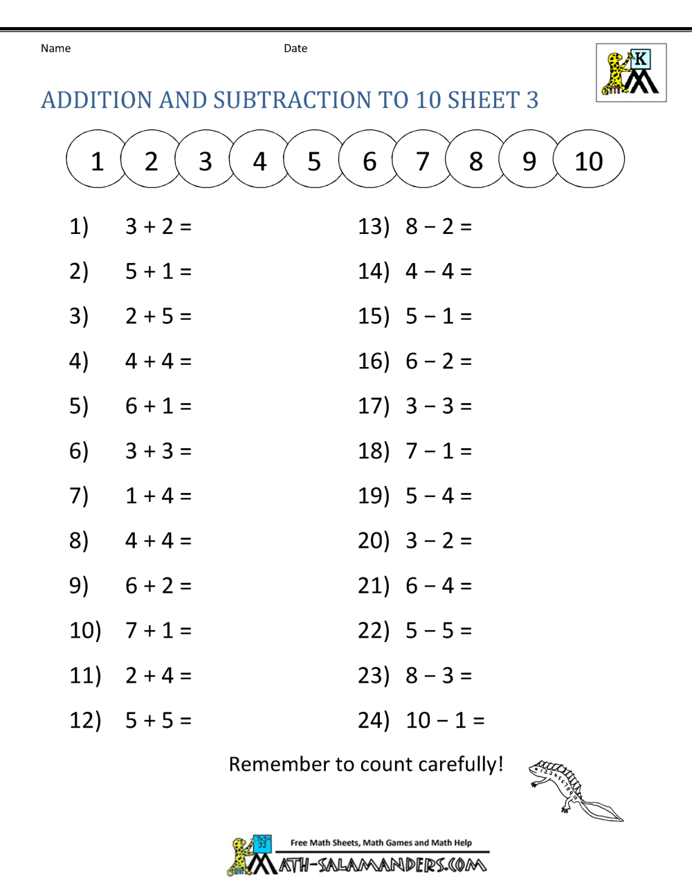 Kindergarten Addition And Subtraction Worksheets Printable Math Worksheets Addition And Subtraction Homeschool Instant Download With Answers Etsy