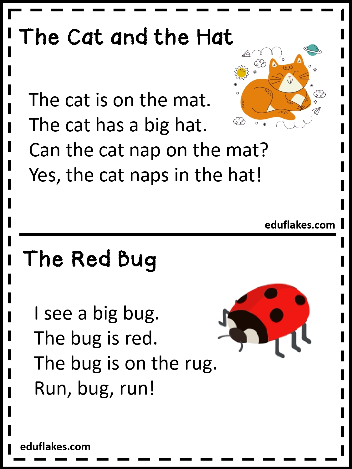 Kindergarten CVC Reading Passages Free PDF Eduflakes Reading Worksheets For Kindergarten Free Printables