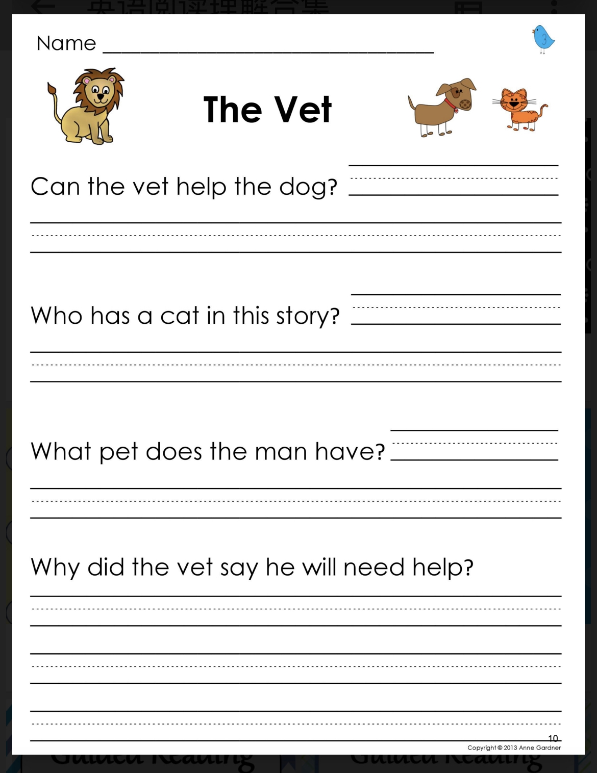 Kindergarten English Reading Comprehension Level F Workbook Kindergarten English Reading Comprehension Level F Workbook
