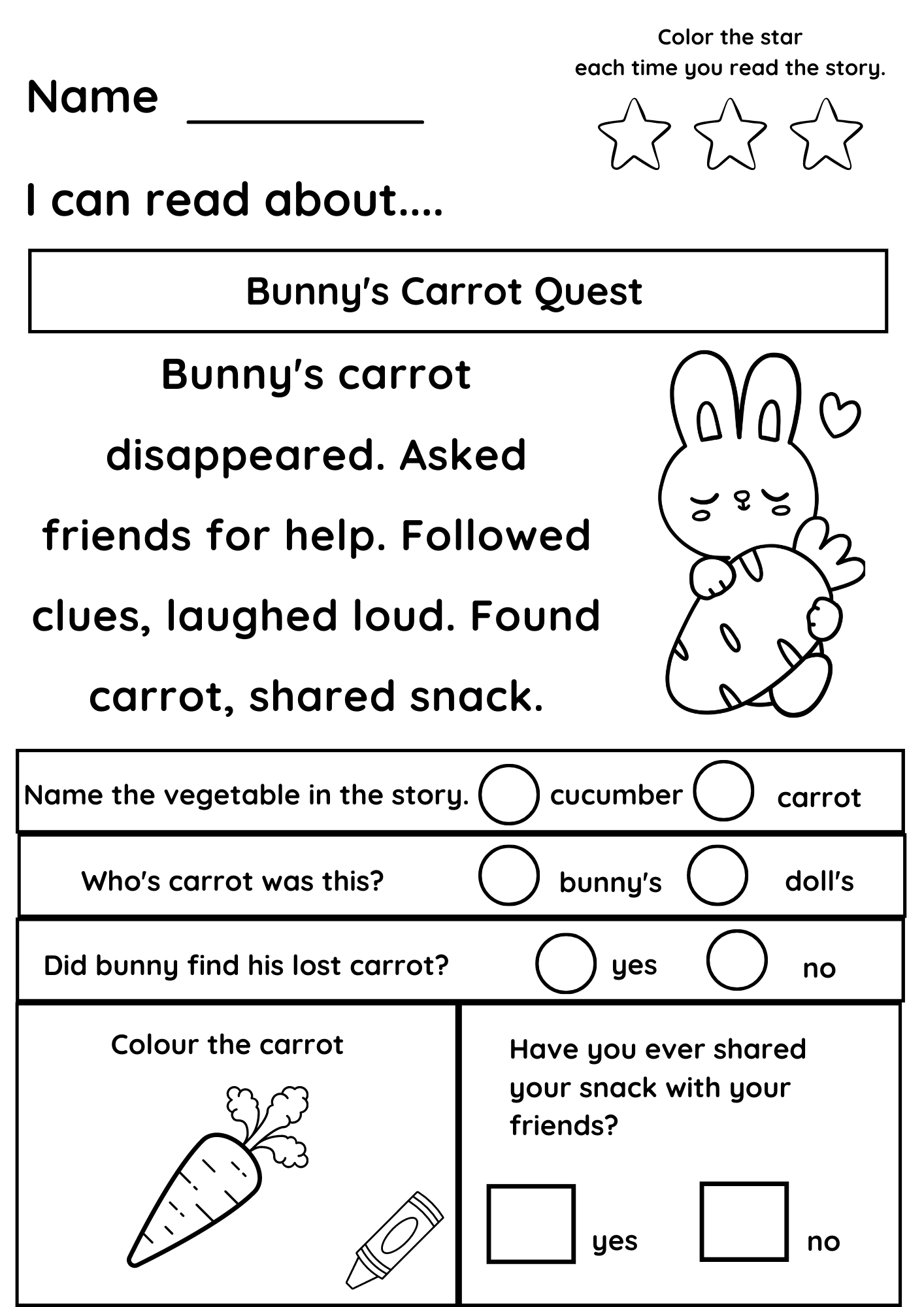 Kindergarten Reading Worksheets And Printables Learning To Read Worksheet Free Printable Digital PDF