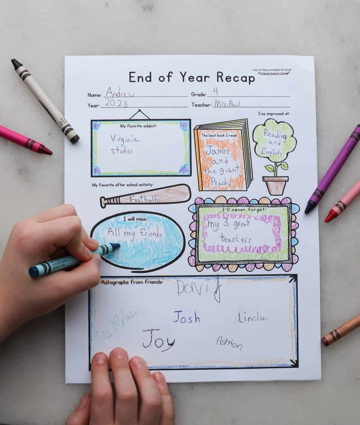 Last Day Of School Printable Worksheet Free Literacy Learn