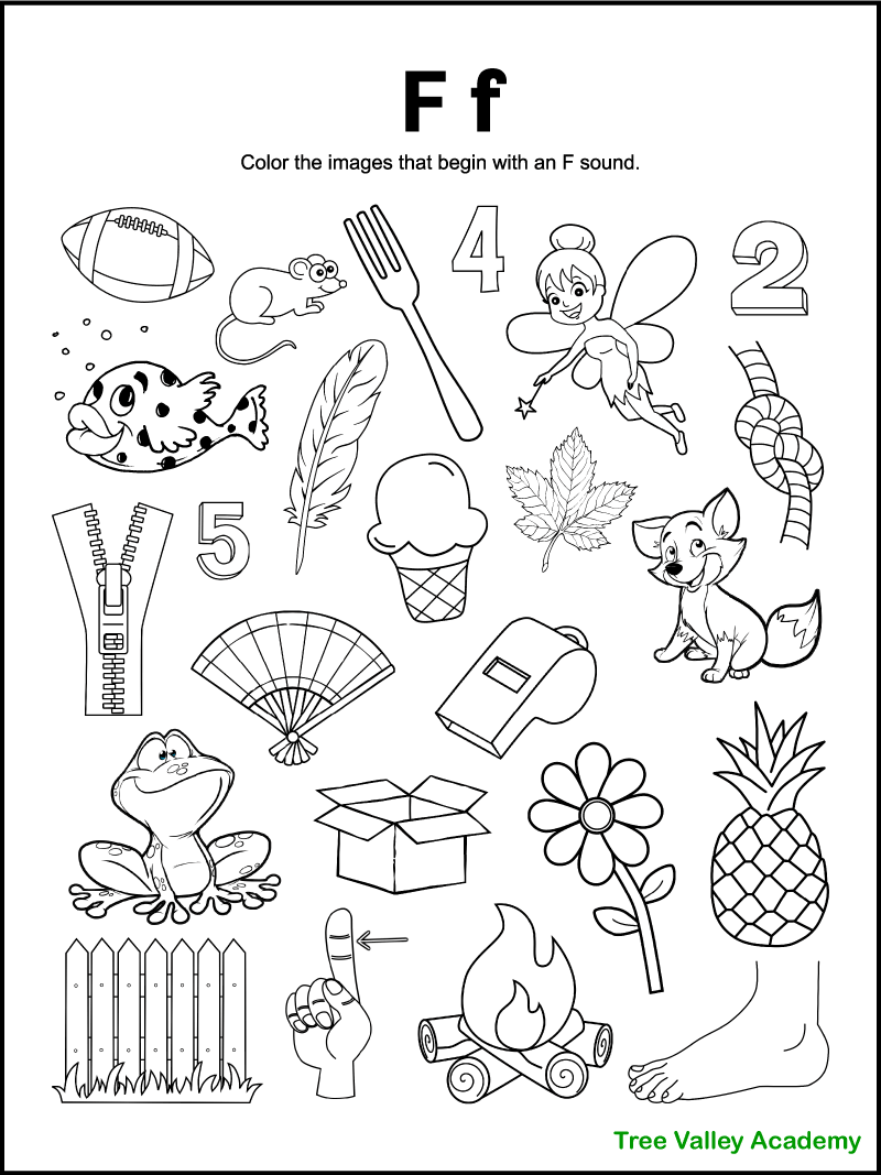 Free Printable Letter F Coloring Worksheet