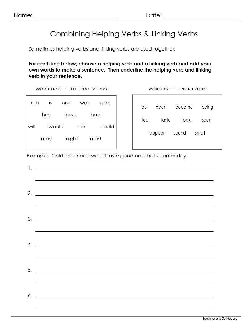 Linking Verbs And Helping Verbs 5 Worksheets Answer Key Grades 3 4 Google Drive Made By Teachers Linking Verbs And Helping Verbs 5 Worksheets Answer Key Grades 3 4 Google Drive Made By Teachers