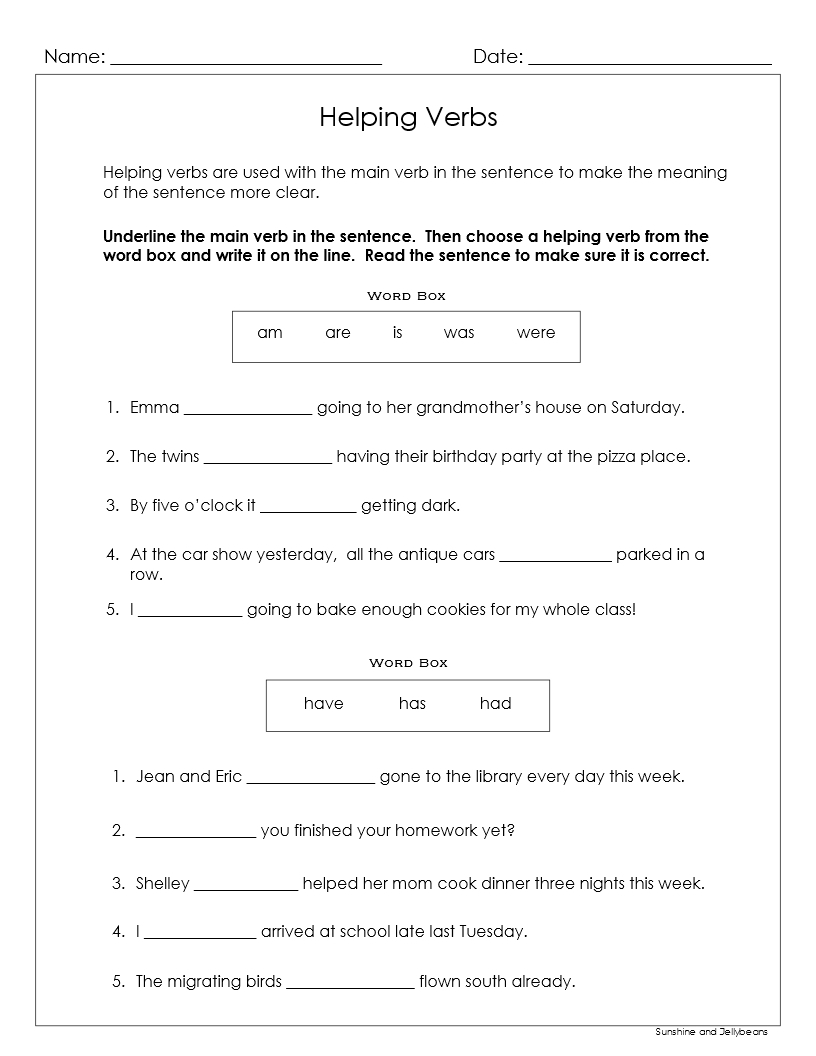 Linking Verbs And Helping Verbs 5 Worksheets Answer Key Grades 3 4 Made By Teachers Linking Verbs And Helping Verbs 5 Worksheets Answer Key Grades 3 4 Made By Teachers
