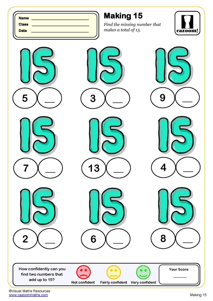 Making 15 Worksheet PDF Printable Addition Worksheets Making 15 Worksheet PDF Printable Addition Worksheets