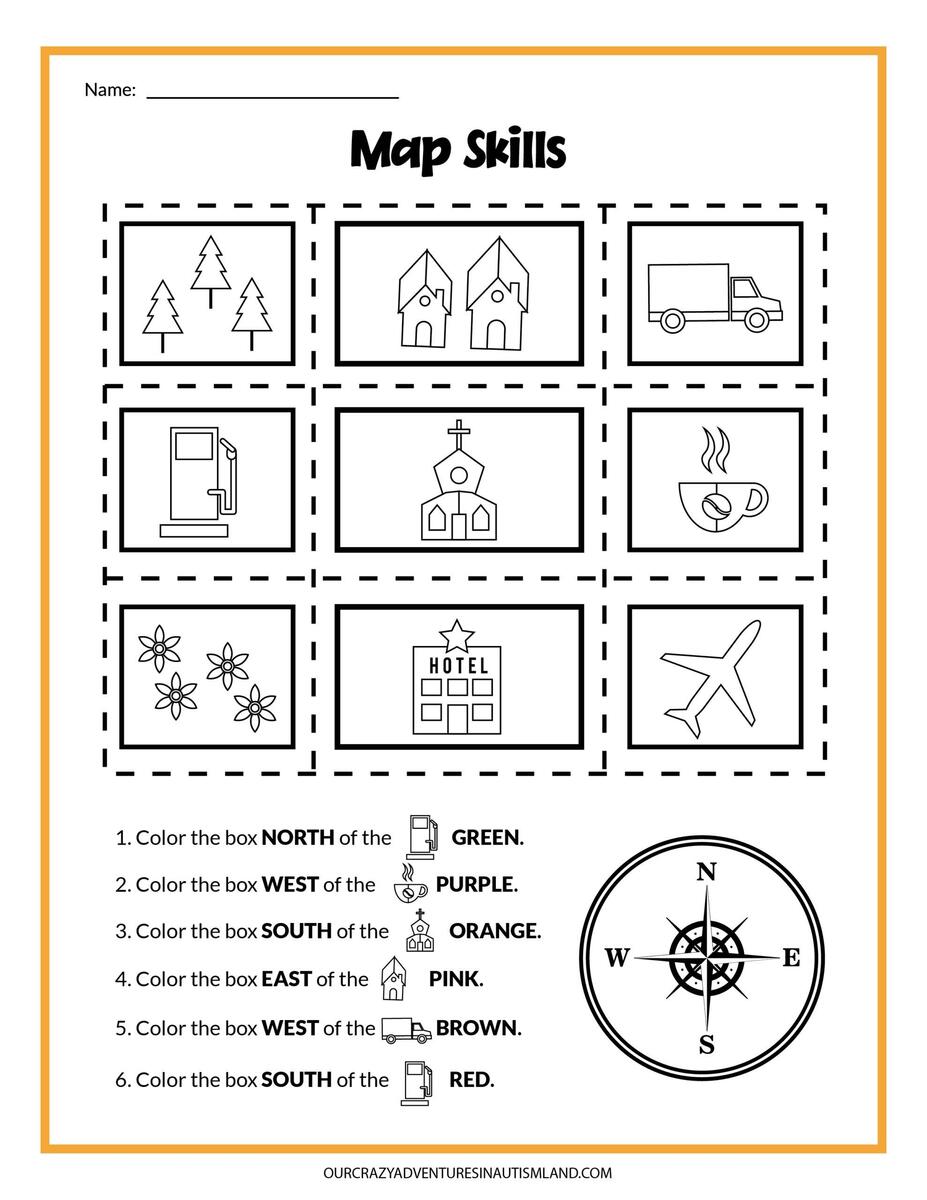 Map Skills Activity Printable Our Crazy Adventures In Autismland
