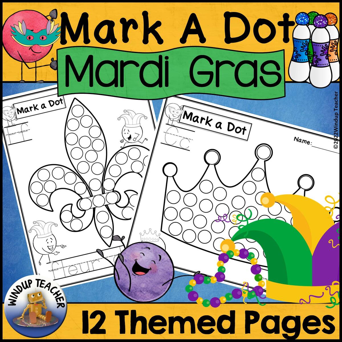 Mardi Gras Bingo Dot Dauber Worksheets Do A Dot Marker Printable Activity Made By Teachers