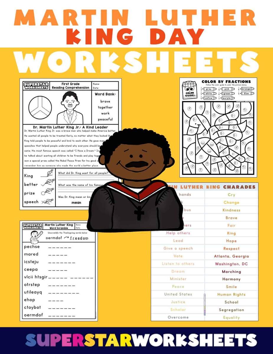 Martin Luther King Jr Worksheets Free Printables Superstar Worksheets Martin Luther King Jr Worksheets Free Printables Superstar Worksheets