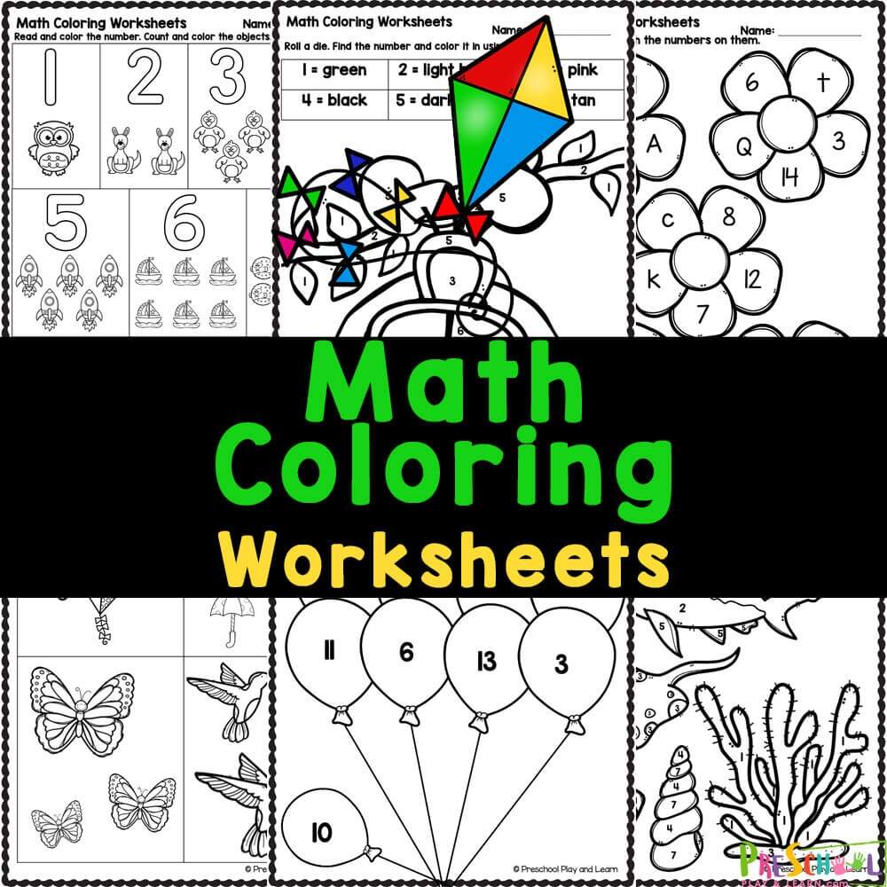 Math Coloring Pages Free Preschool Worksheets