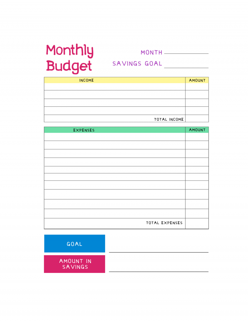 Monthly Budget For Kids Two Cultures One Life Shop