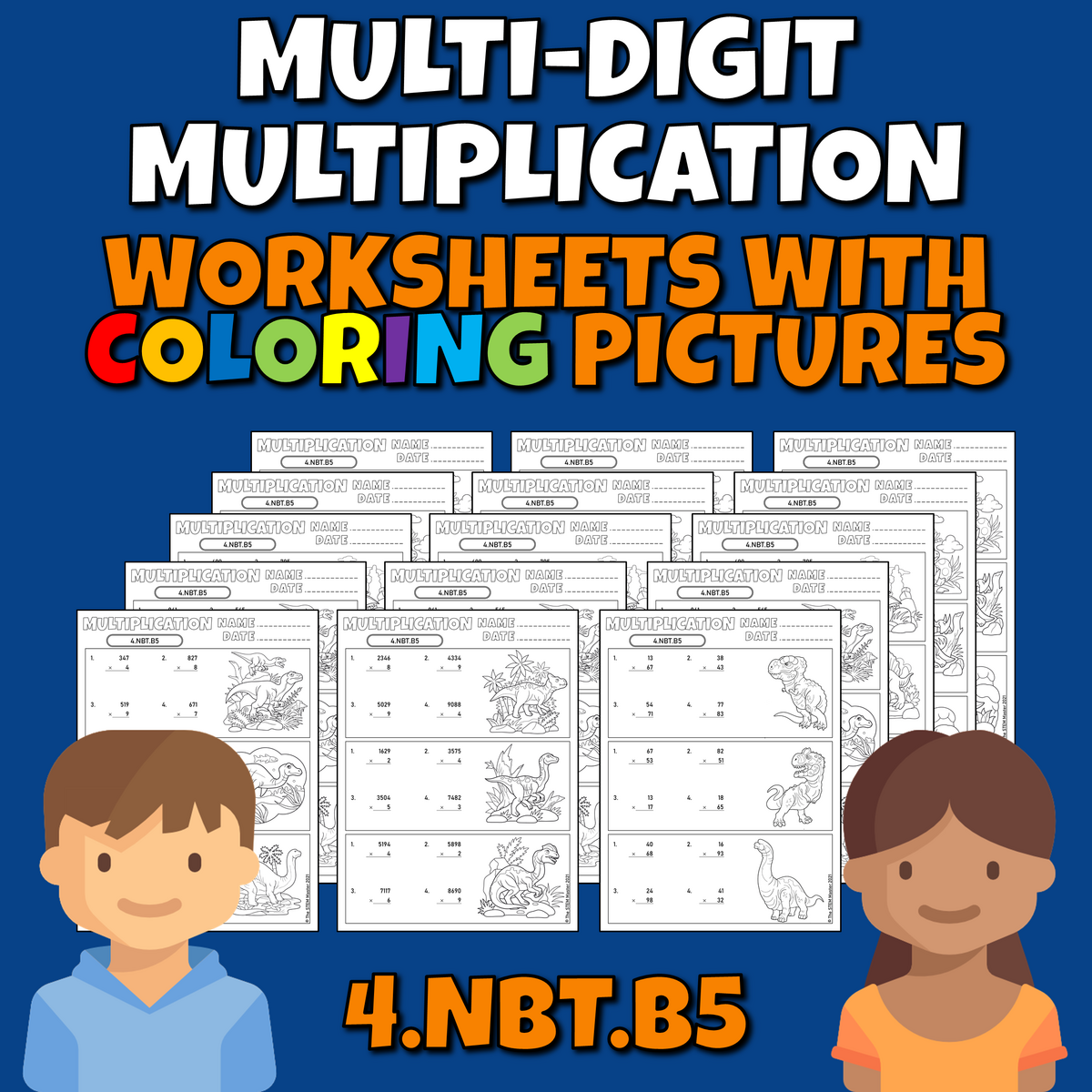 Multi Digit Multiplication 4 NBT B5 Worksheets With Coloring Pictures Made By Teachers Multi Digit Multiplication 4 NBT B5 Worksheets With Coloring Pictures Made By Teachers