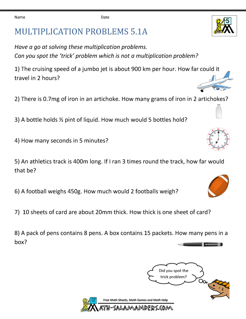 5th Grade Math Word Problems