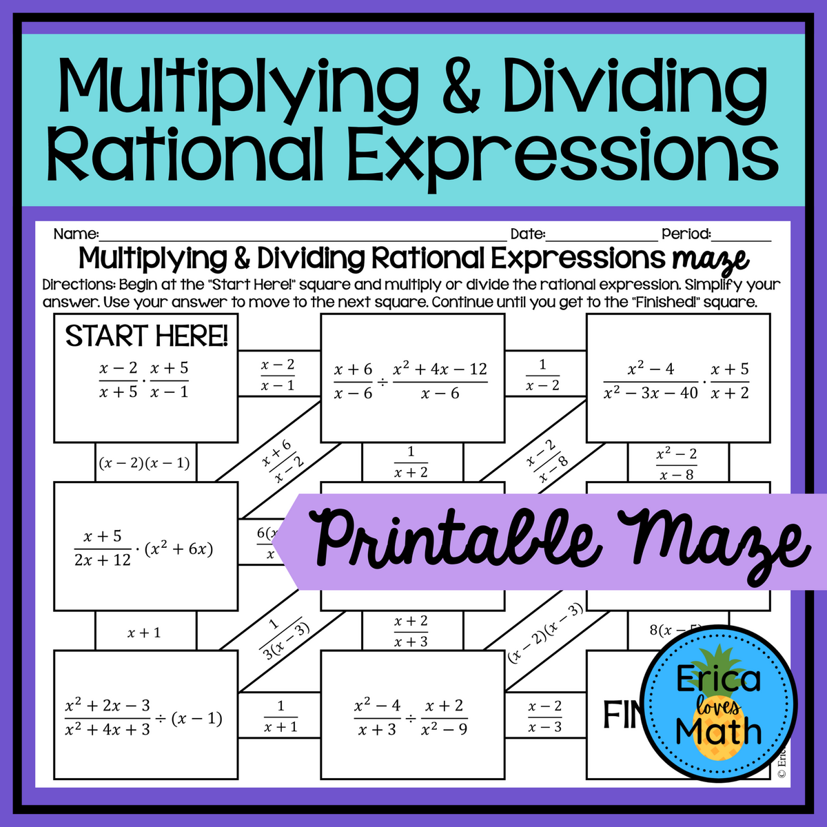 Multiplying Dividing Rational Expressions Activity Maze Made By Teachers Multiplying Dividing Rational Expressions Activity Maze Made By Teachers