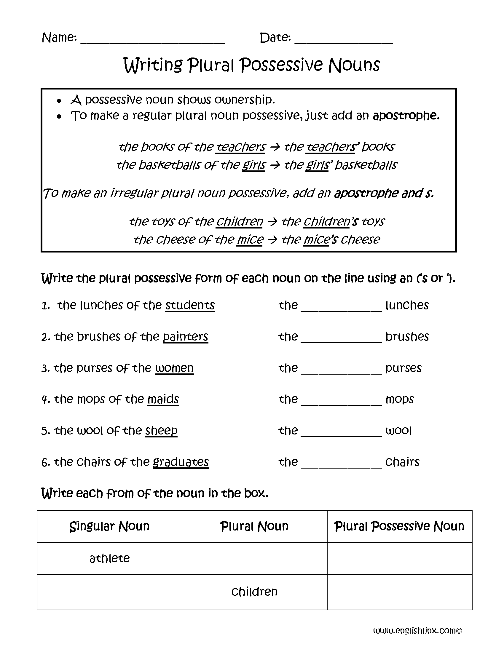 Nouns Worksheets Possessive Nouns Worksheets Nouns Worksheets Possessive Nouns Worksheets