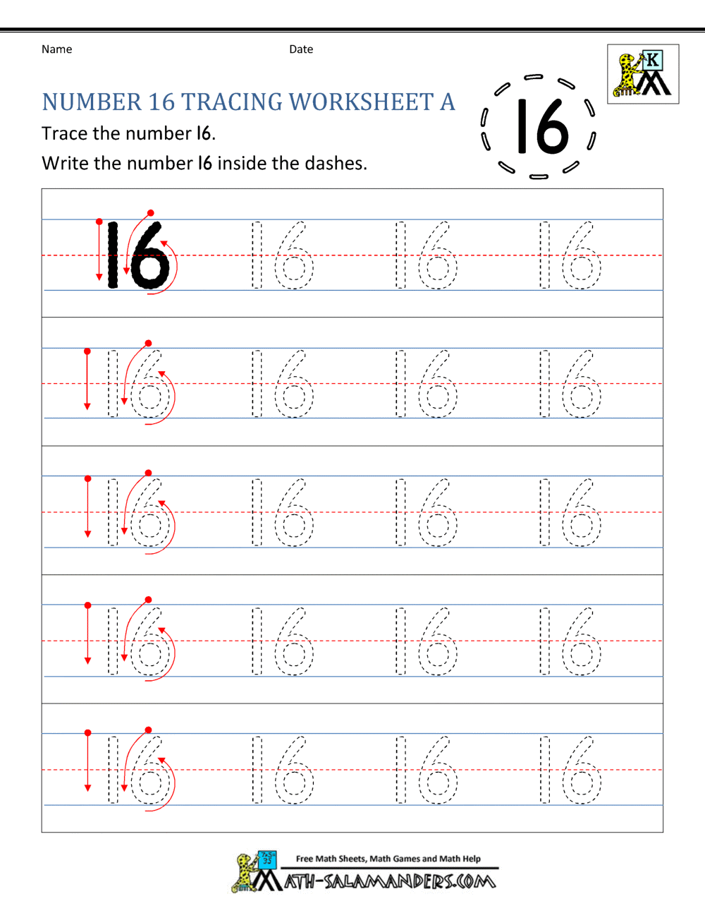 Number 16 Worksheets For Preschool Number 16 Worksheets For Preschool