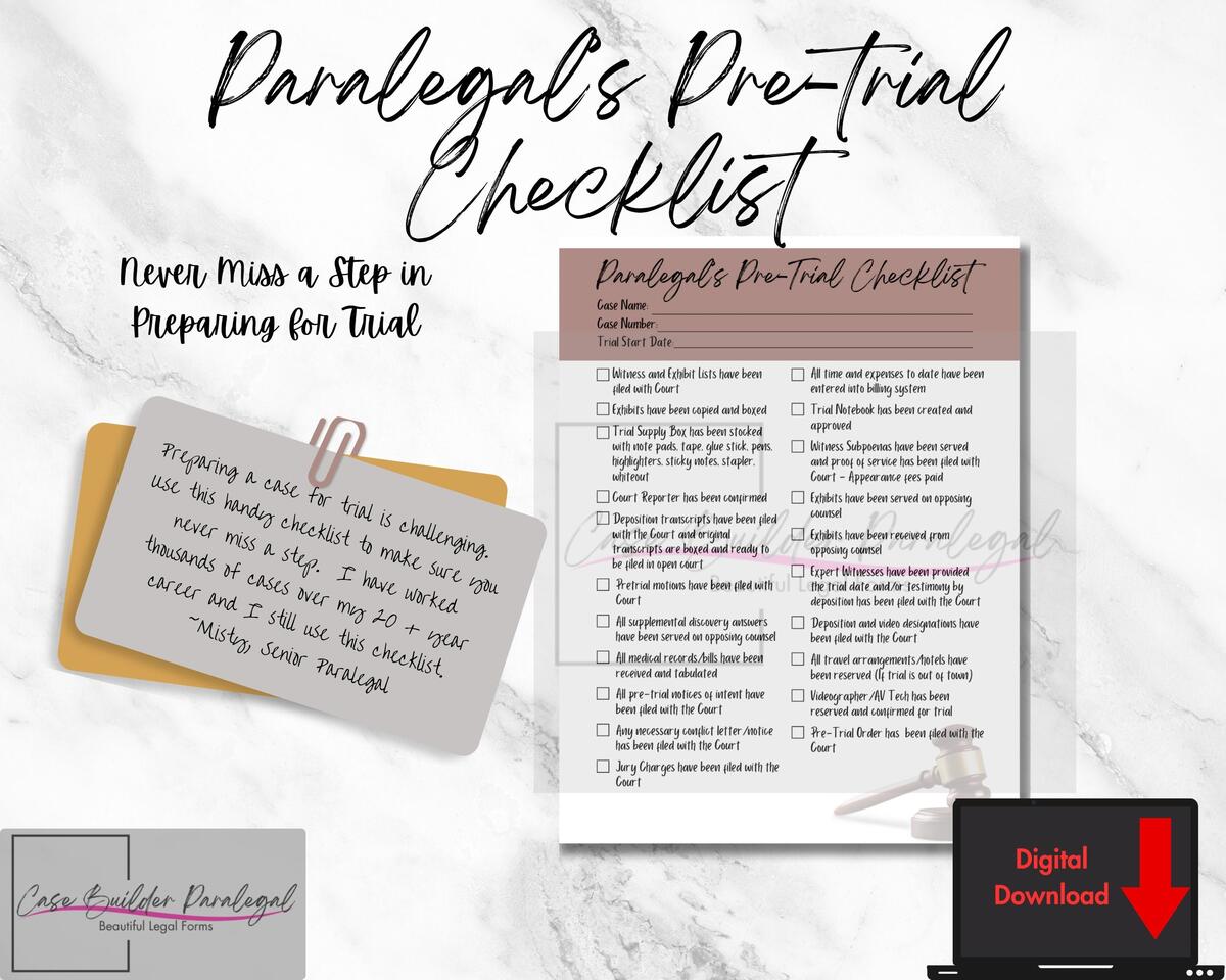 Paralegal S Pre Trial Bundle Etsy AO 399 Waiver Of The Service Of Summons