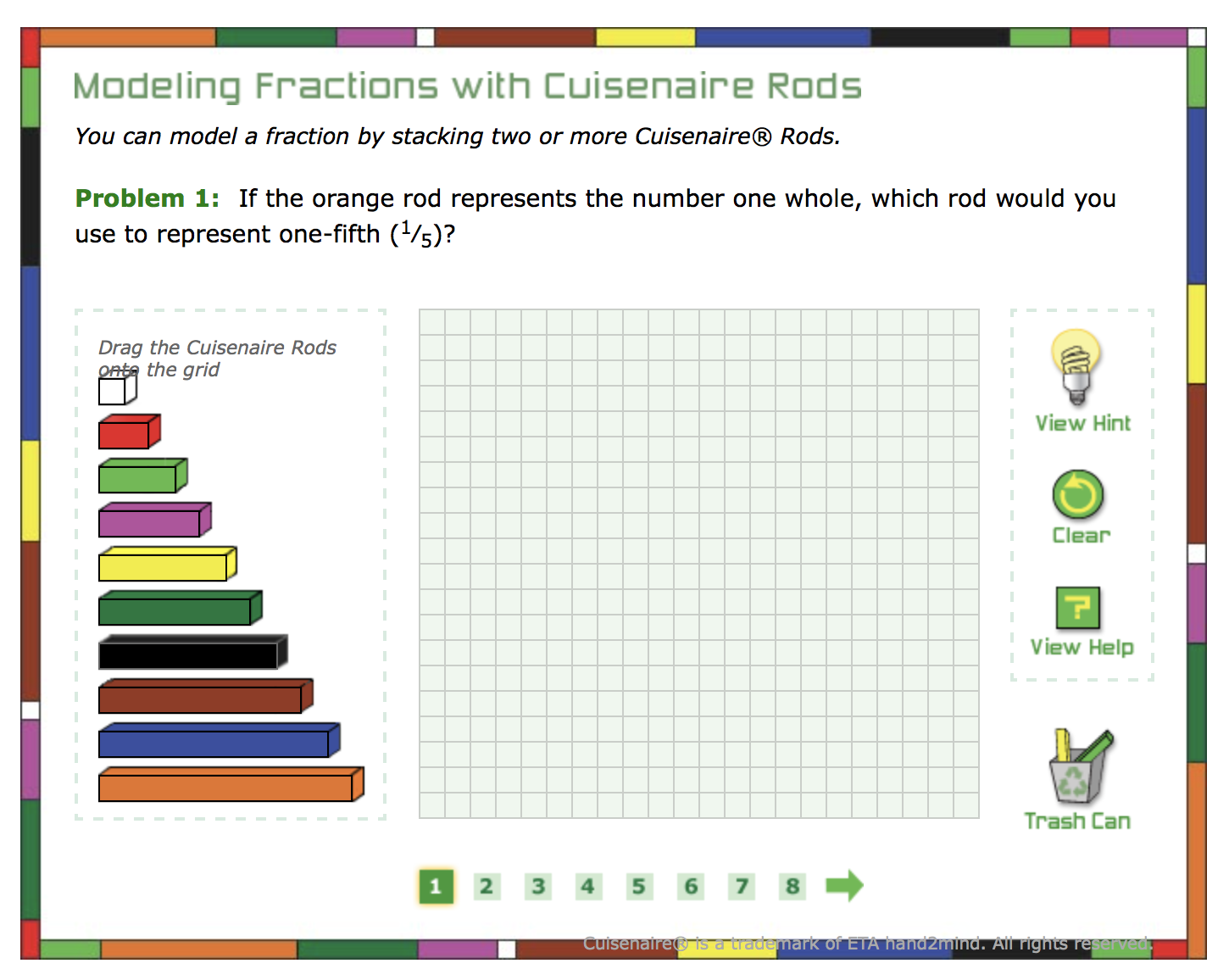 Part B Fractions With Cuisenaire Rods 45 Minutes Annenberg Learner