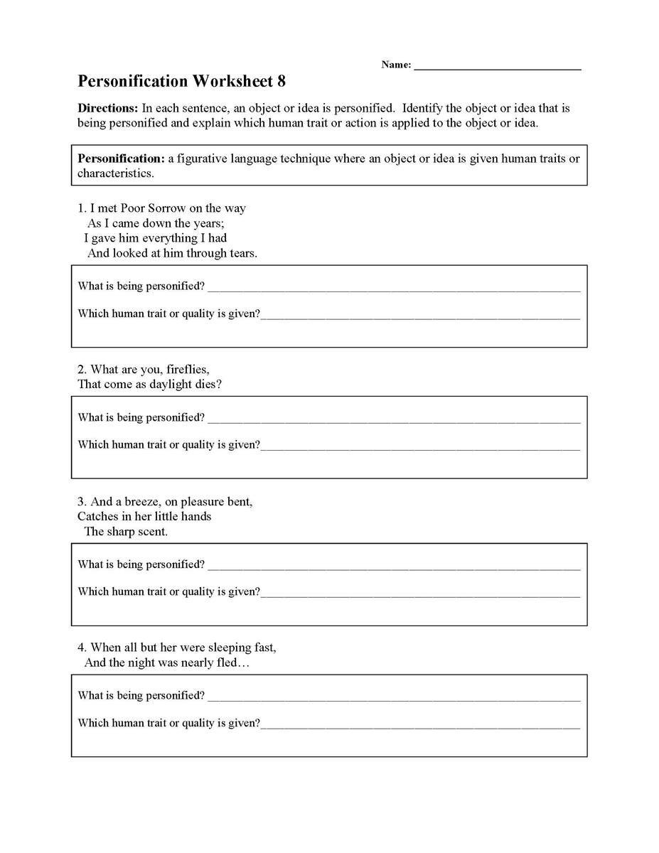 Storyboard That Free Figurative Language Worksheets