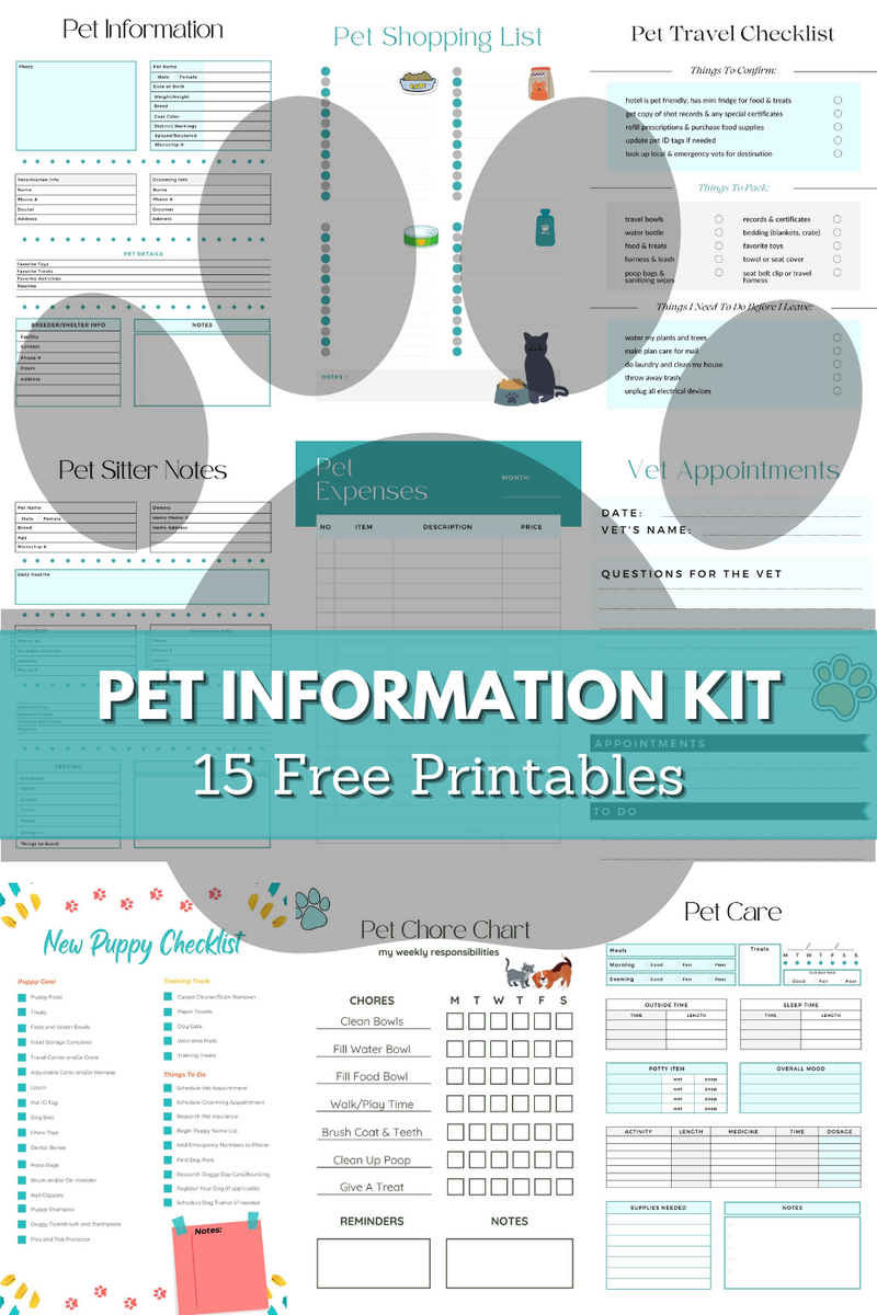 Pet Information Kit Free Pet Printables For Your Family Adore Them Parenting Free Printable Vet Office Pretend Play Sheet