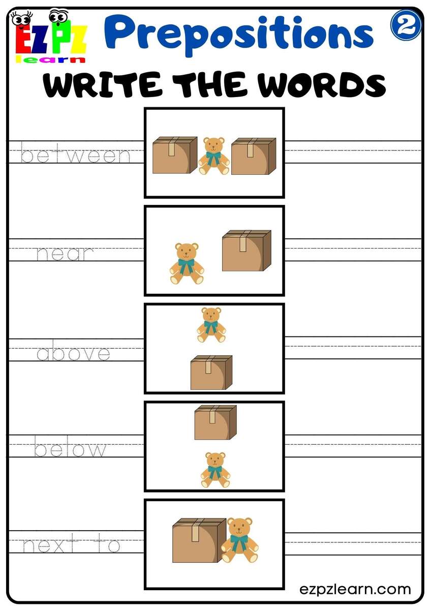 Prepositions Of Place Write The Words Worksheet For Kindergarten And ESL Students G2 Free PDF Download Ezpzlearn Prepositions Of Place Write The Words Worksheet For Kindergarten And ESL Students G2 Free PDF Download Ezpzlearn