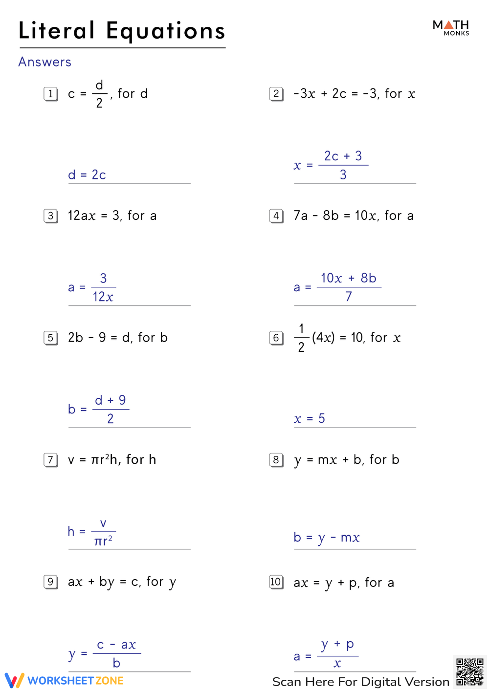 Printable 10th Grade Equations Fill In The Blanks Worksheets Printable 10th Grade Equations Fill In The Blanks Worksheets