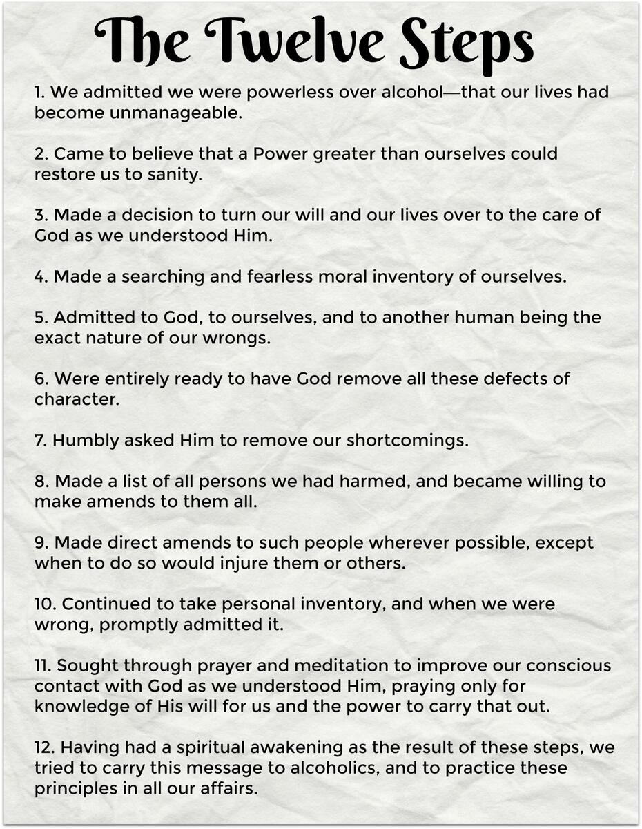 Printable 12 Steps Of Alcoholics Anonymous Free PDF Download AA Promises Printable PDF Alcoholics Anonymous Sober Speak