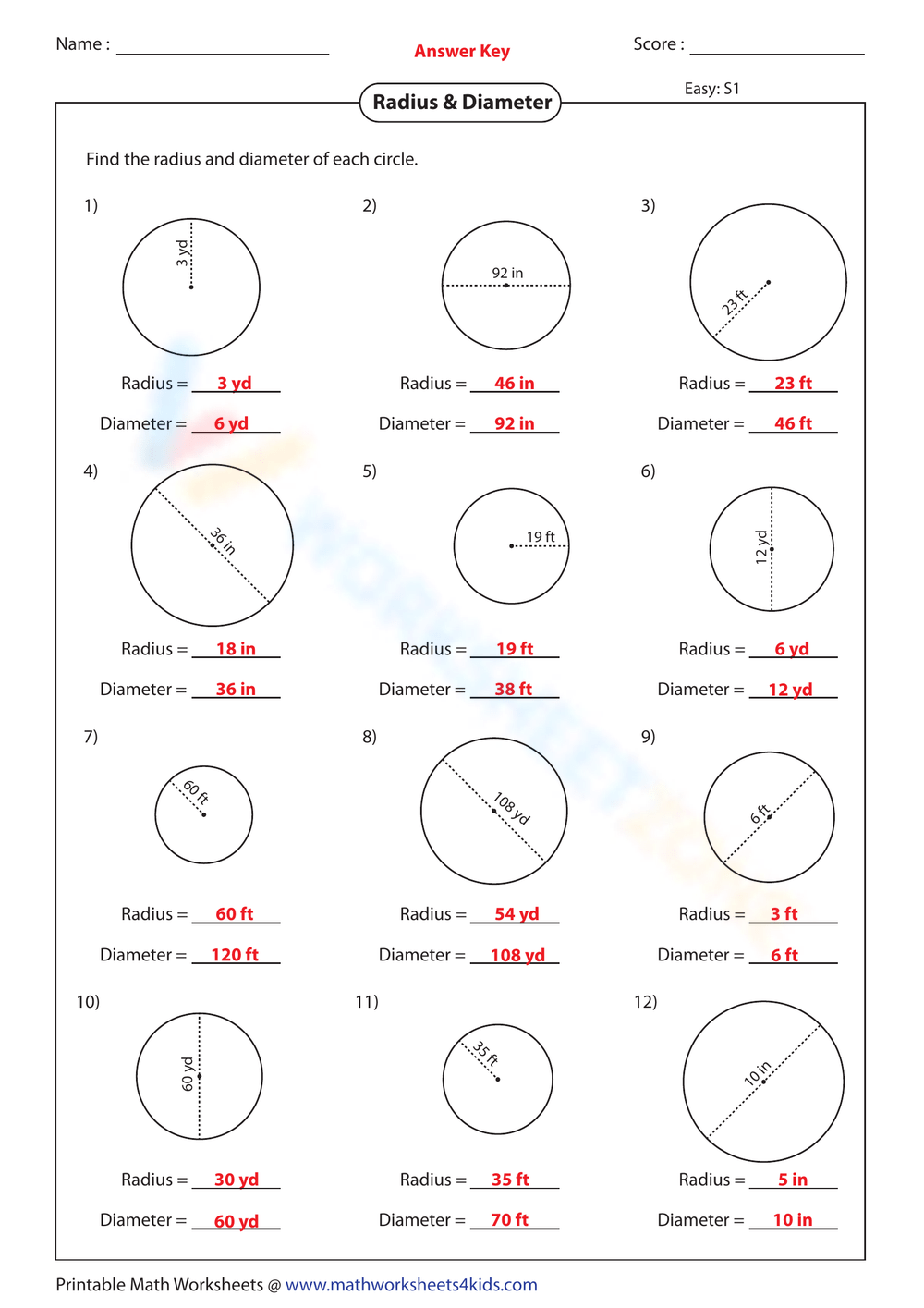 Printable 6th Grade Circles Worksheets Download Printable 6th Grade Circles Worksheets Download