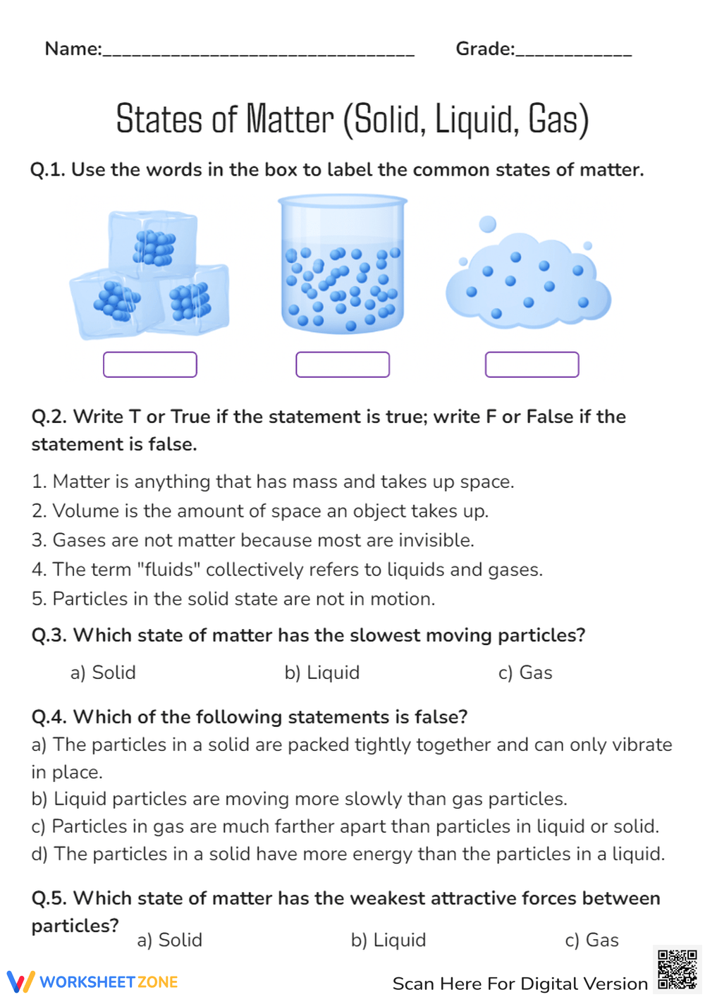 Printable 7th Grade Science Worksheets Download