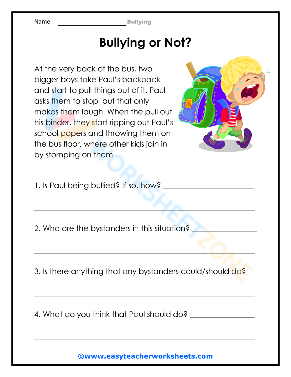 Printable Bullying Worksheets Download Printable Bullying Worksheets Download