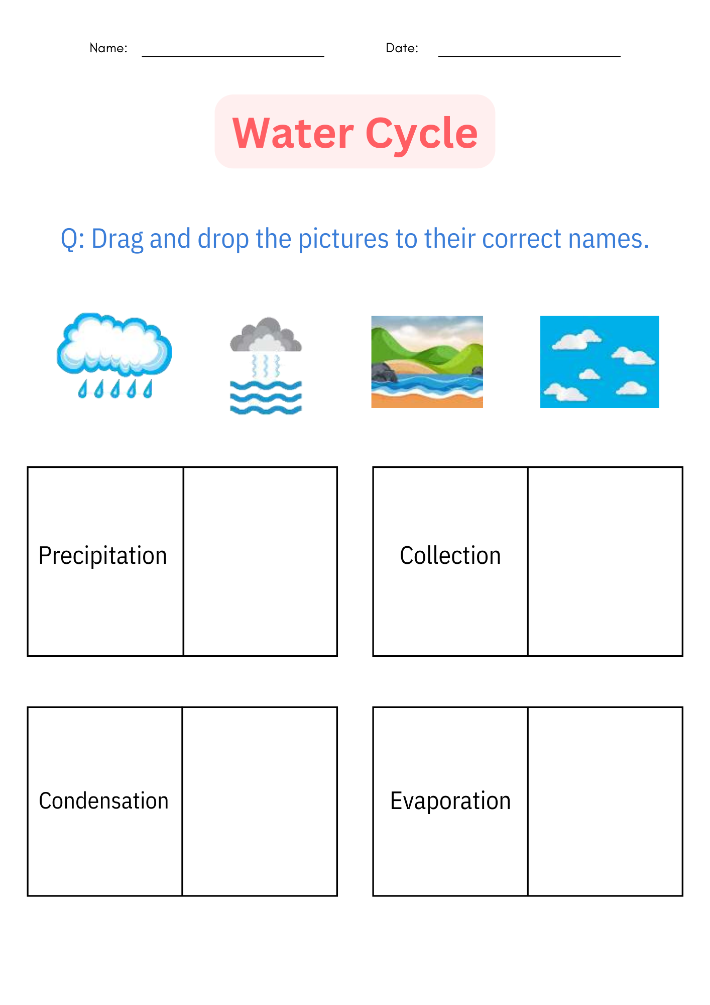 Printable Diagram Science Water Cycle Worksheet And Activities For Grade 1 2 3 Made By Teachers Printable Diagram Science Water Cycle Worksheet And Activities For Grade 1 2 3 Made By Teachers